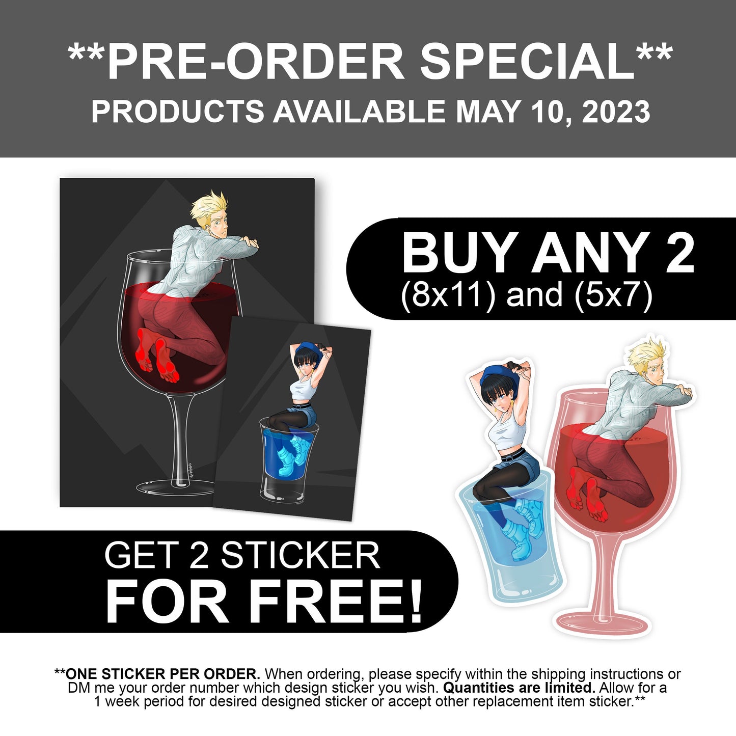 Trigun Stampede Pinup Drinks - The Blue Kami-Meryl