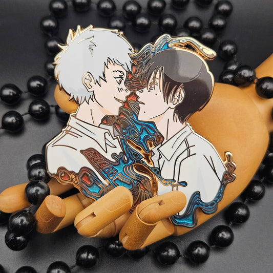 Hikaru & Yoshiki - Gold Plated Enamel Pins w/ Cat Eye Effect