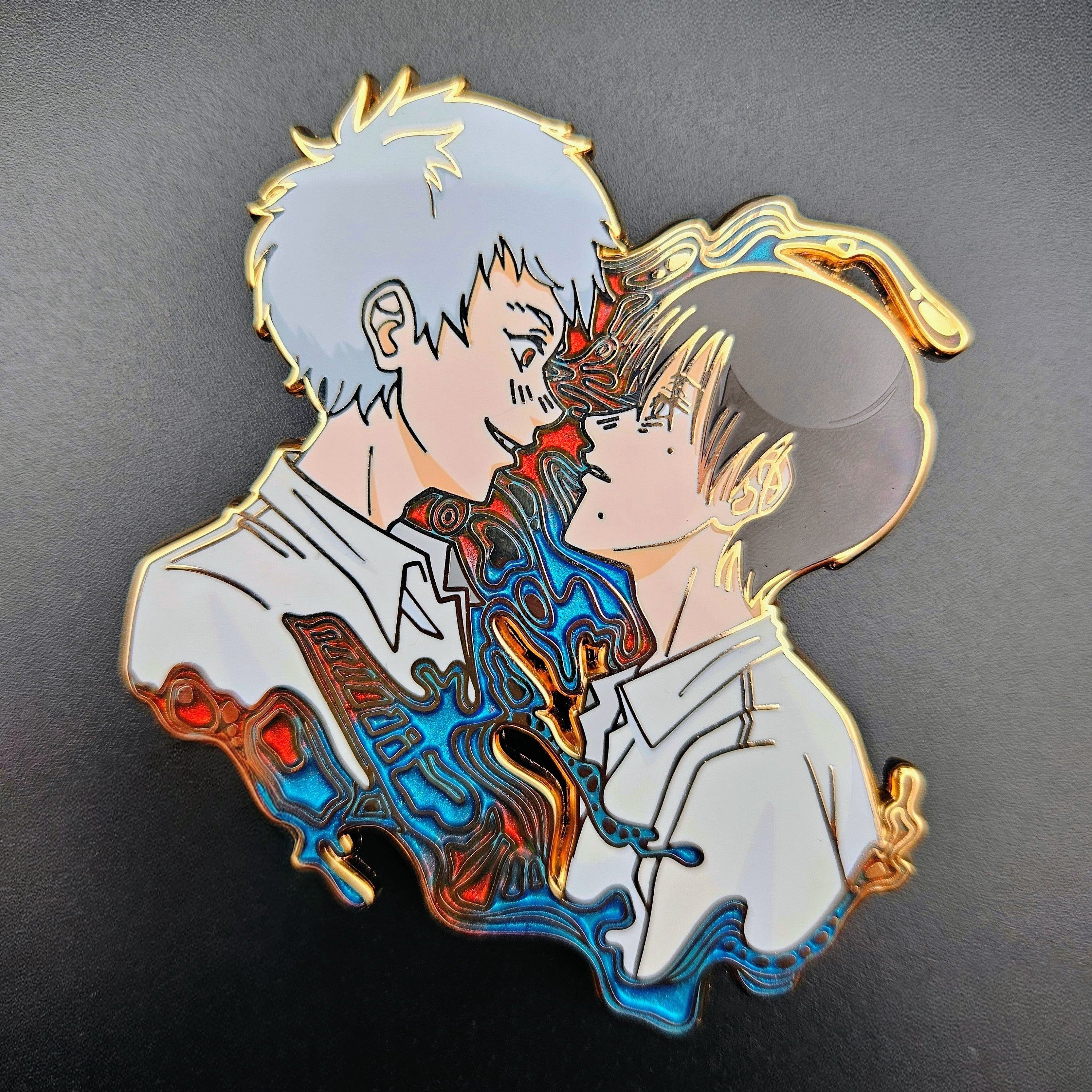 Hikaru & Yoshiki - Gold Plated Enamel Pins w/ Cat Eye Effect