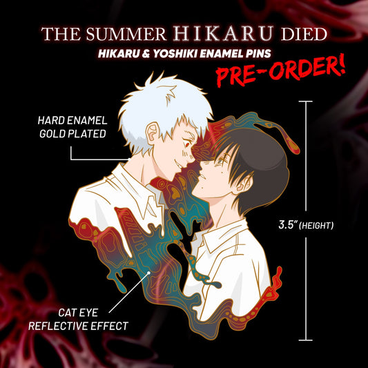 PRE-ORDER Hikaru & Yoshiki - Gold Plated Enamel Pins w/ Cat Eye Effect