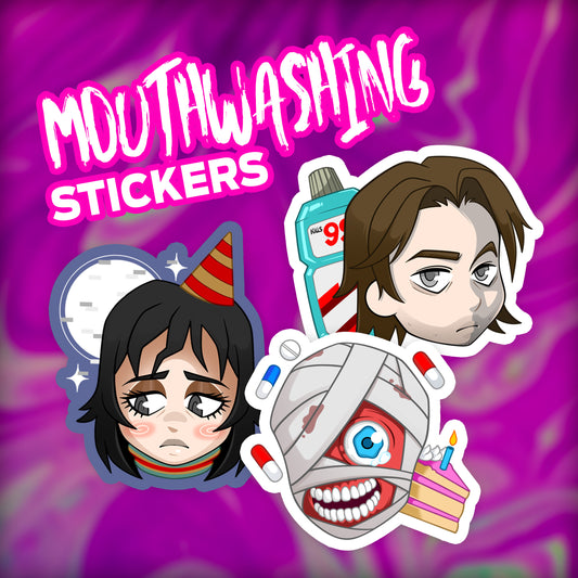 Curly, Jimmy & Anya: Mouthwashing Stickers