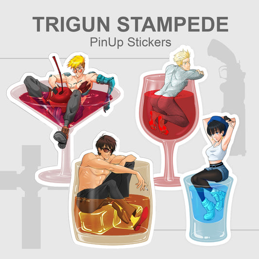 Trigun Stampede Pinup Drinks - Stickers